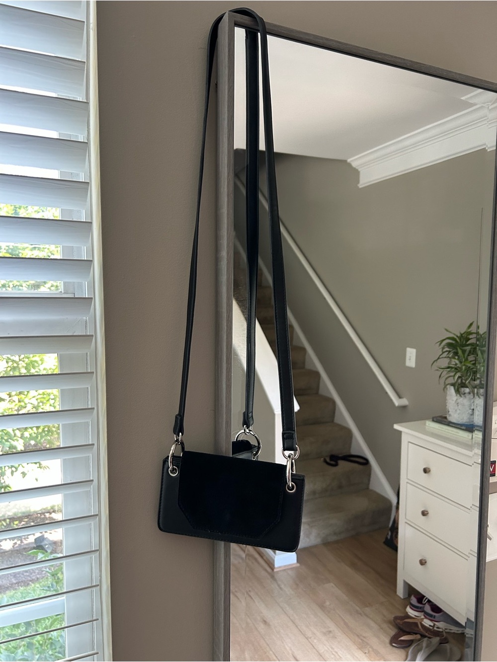 Urban Outfitters Black Suede-Front Crossbody Bag with Silver Hardware - Picture 8 of 8